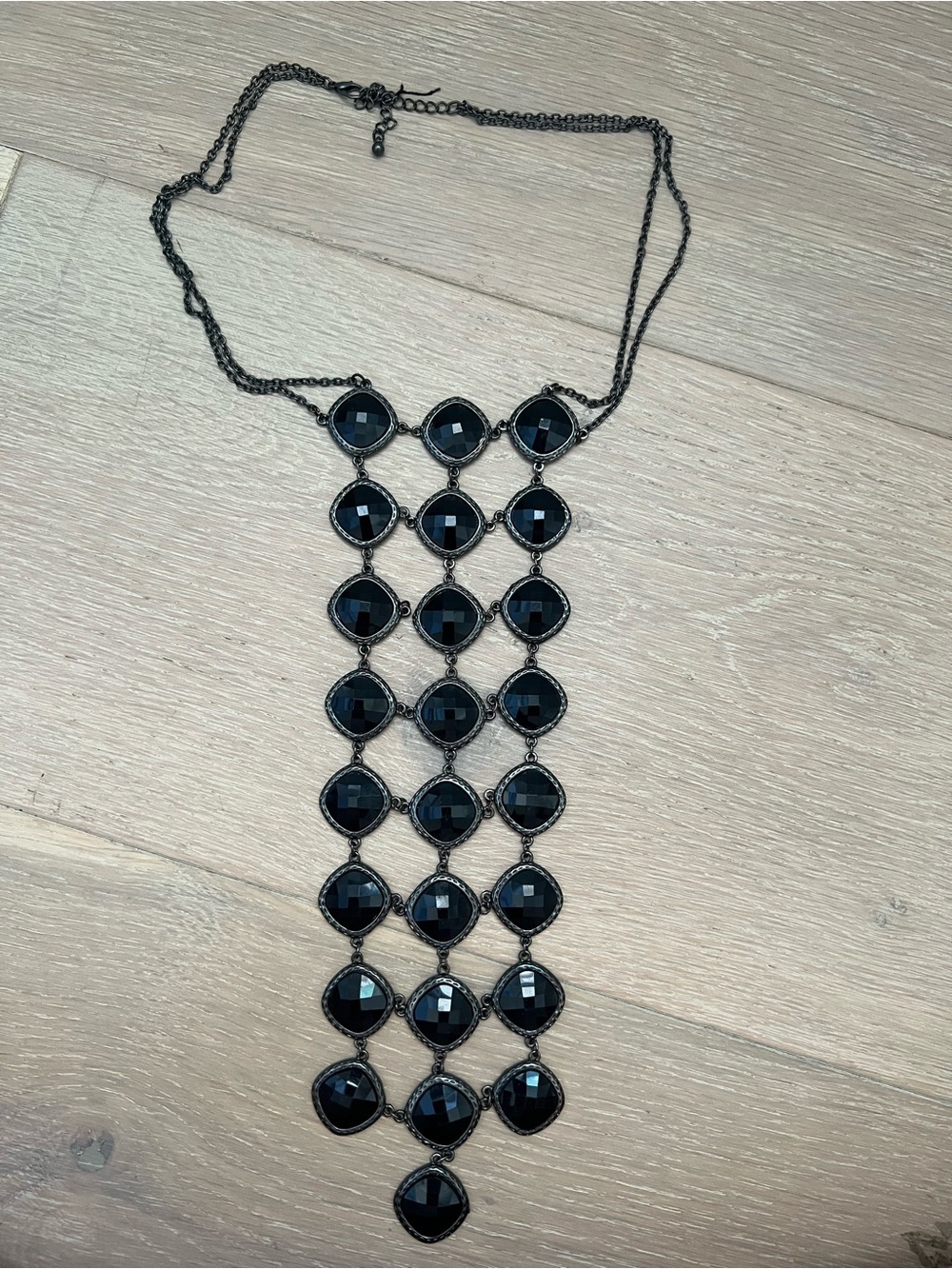 Unique black long necklace